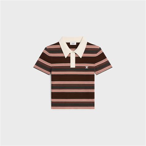 celine dup sweatshirts|triomphe cropped polo shirt in striped cotton .